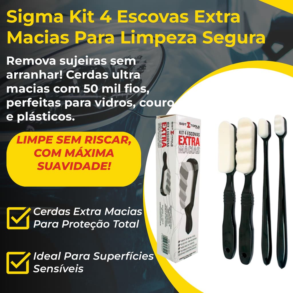 SIGMA KIT 4 ESCOVAS EXTRA MACIAS REF: 6554