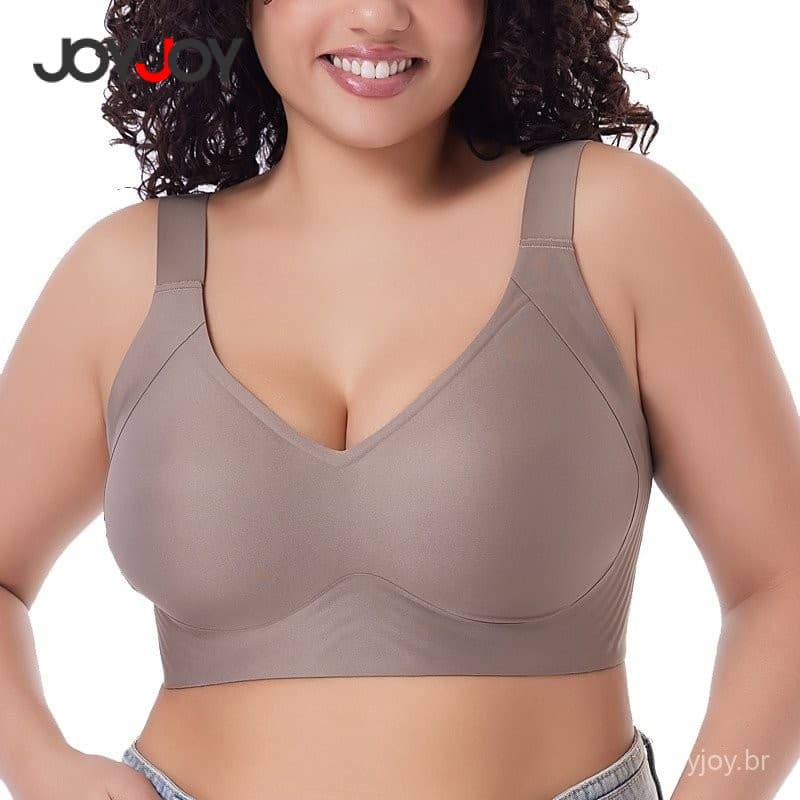 Joyjoy Sutiã Sem Costura Plus Size Sem Arame Suporte Macio Antiderrapante Roupa Íntima Esportiva M-6XL CENQ