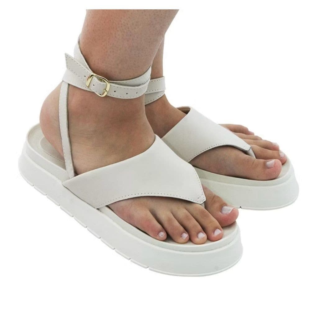 Sandalia Feminina Papete Plataforma Conforto Blogueira Estilo Casual Solado Alto com Laços Ajustaveis