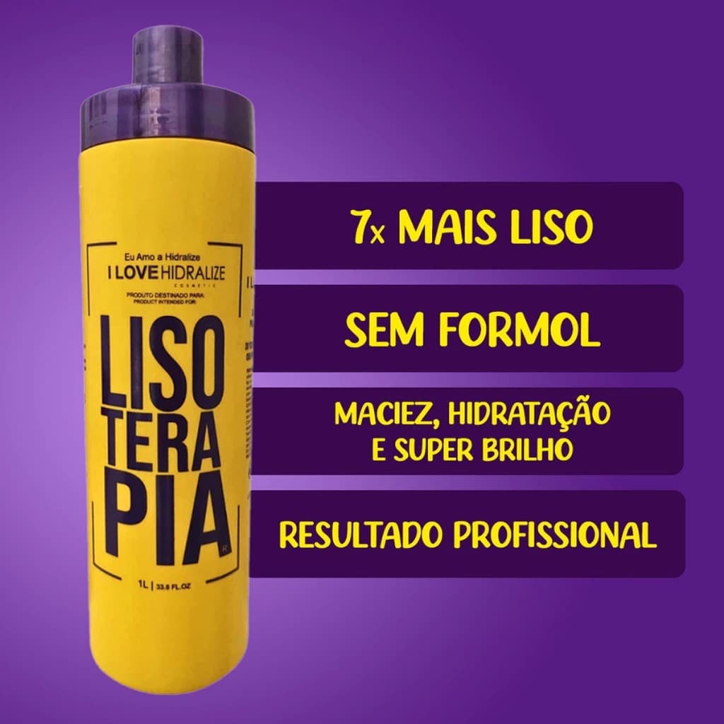 Progressiva Lisoterapia 1L Orgânica e Sem Formol Original Hidralise Tratamento Capilar
