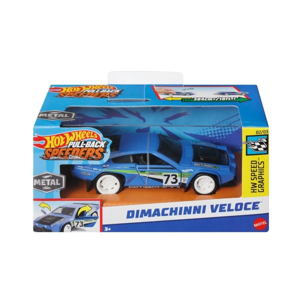 Carrinho Hot Wheels Pull-Back Speeders Dimachinni Veloce Metálico Brinquedo 1:64 Mattel Original