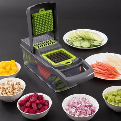 Ralador Fatiador Cortador Cesto Alimentos Vegetais Legumes Verdura Salada Mandoline Multiuso Ralador