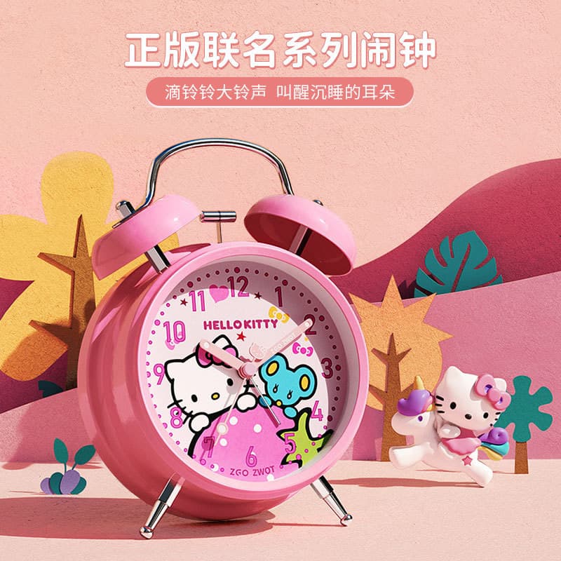 Sanrio Hello Kitty despertador 2025 menina dos desenhos animados crianças estudantes relógio de cabeceira poderoso acord