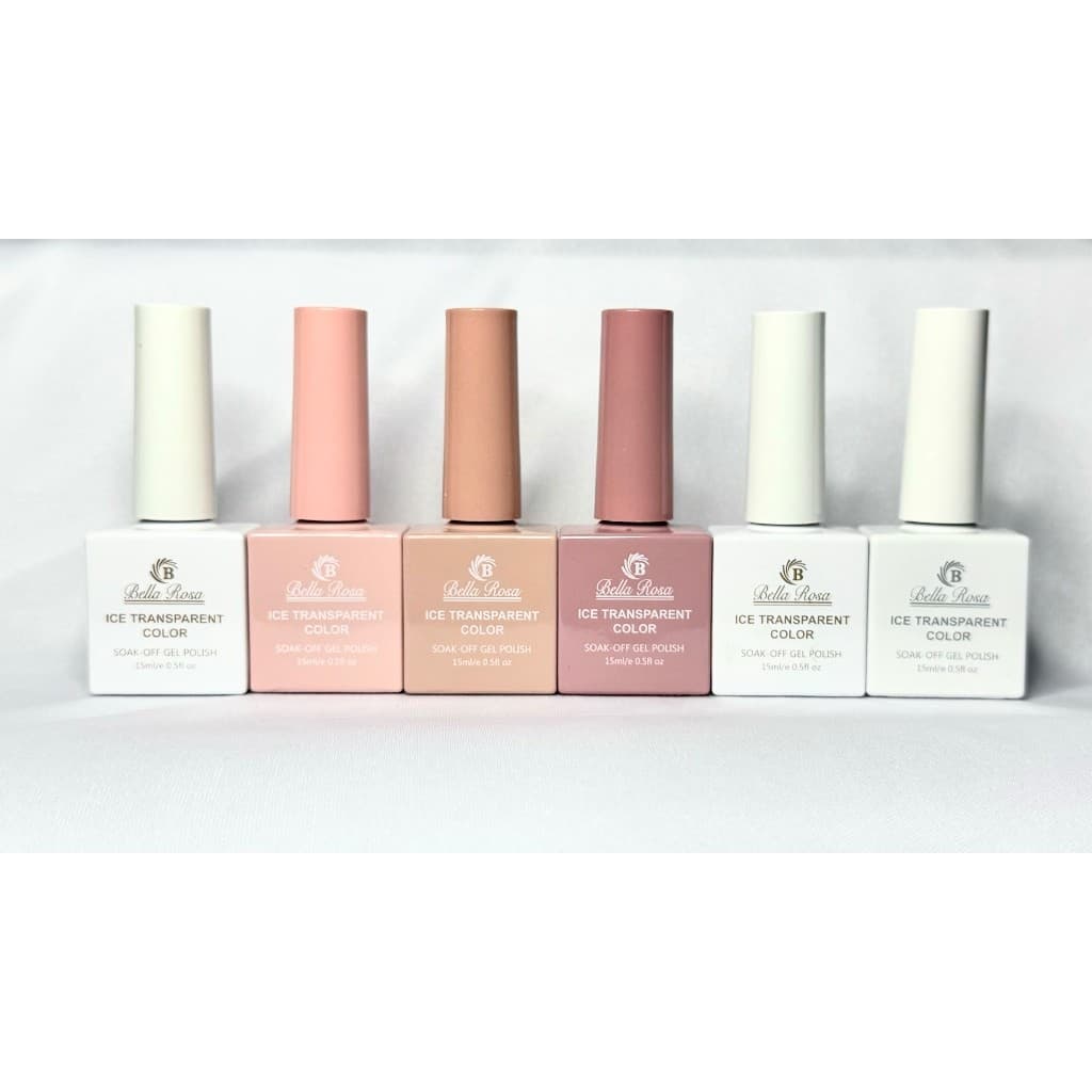 Kit 2 OU 6 Esmalte ICE em Gel Francesinha Bella Rosa 15ml Led Uv KIT Francesinha Cores