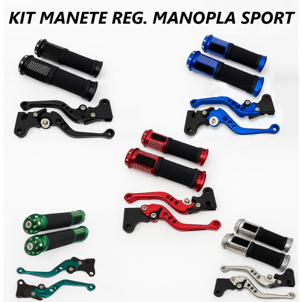Kit Manete Manopla Esportivo Cg Titan 125 150 160 Fan Start Freio Lona Preto Vermelho Azul Cromado
