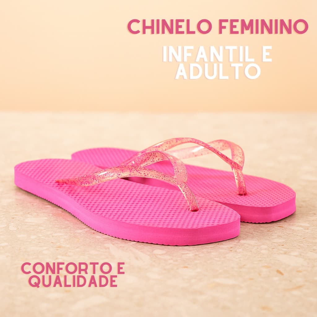 Chinelo Feminino Borracha Adulto e Infantil Confortável - Promoção Envio Imediato