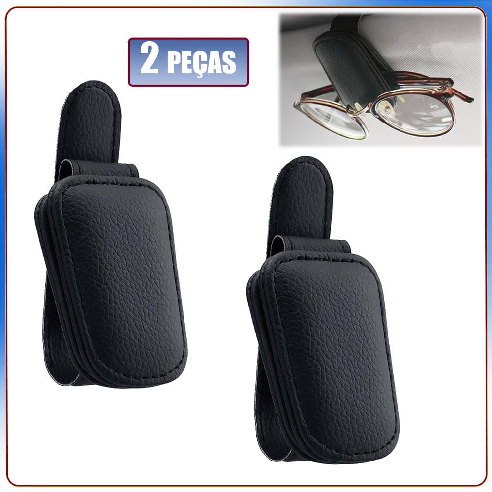 Preto Suporte Multifuncional Para Viseira De Carro Pode Armazenar Óculos De Sol E Cartões 2 peças Material PU+PVC