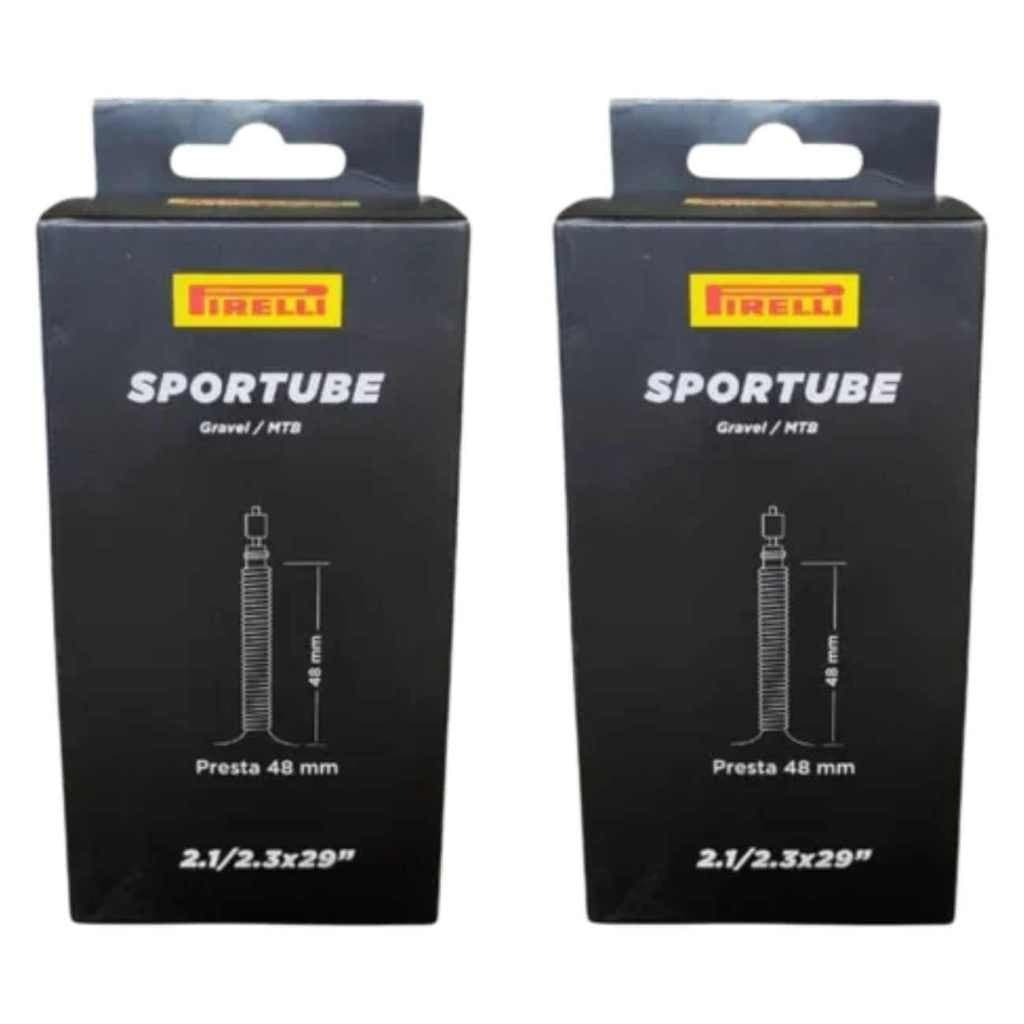 Pacote 02 Câmara De Ar Aro 29 Pirelli Valvula Presta Bike Mtb Bico Fino Montanha