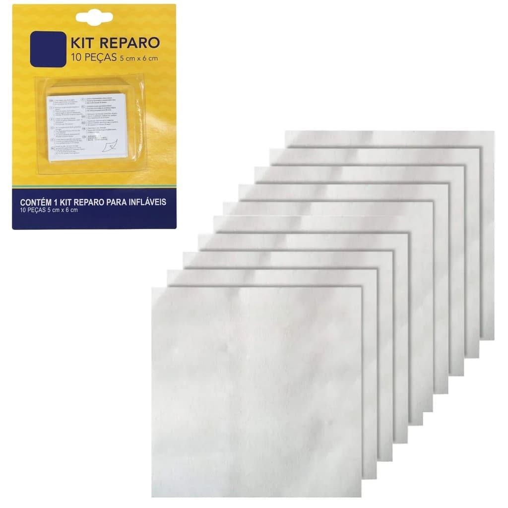 Kit 10 Adesivos Reparo Infláveis Piscina Colchão Tapa Furo