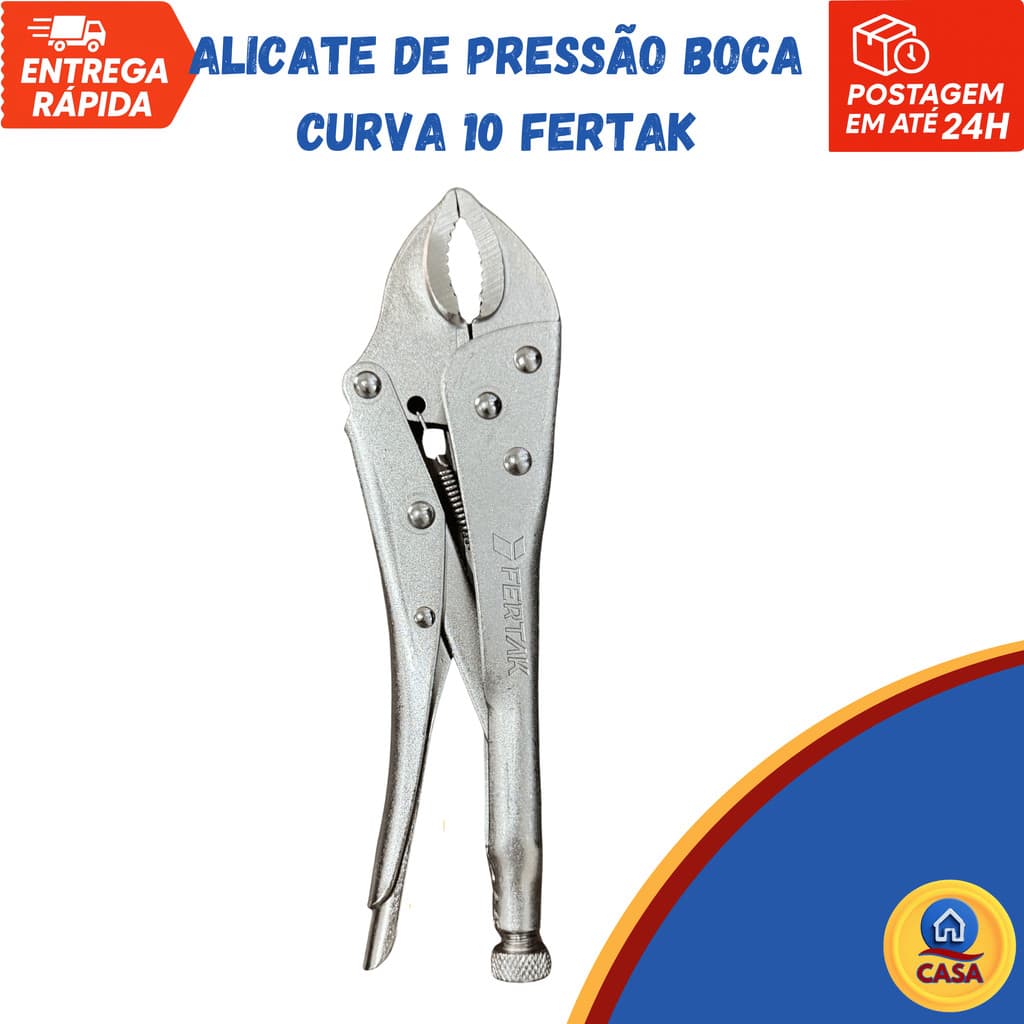 Alicate de Pressão Boca Curva 10 - Fertak