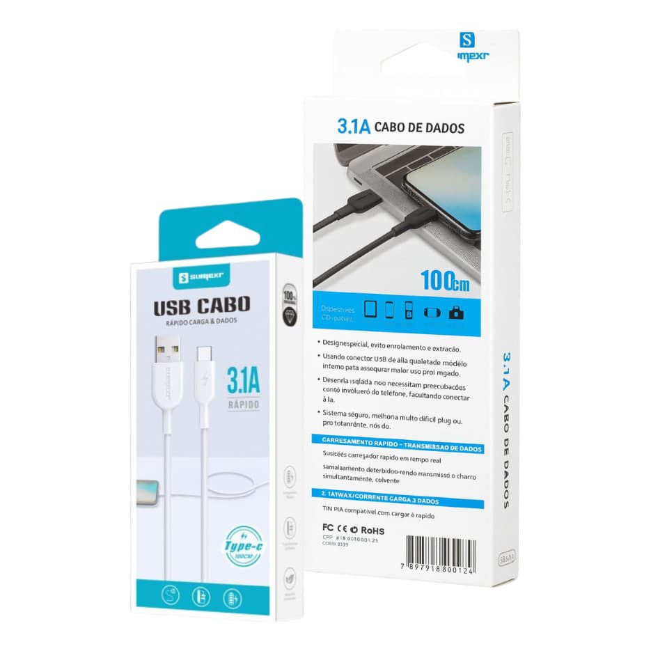 Cabo Usb/tipo-c Sumexr 3.1a 1 Metro