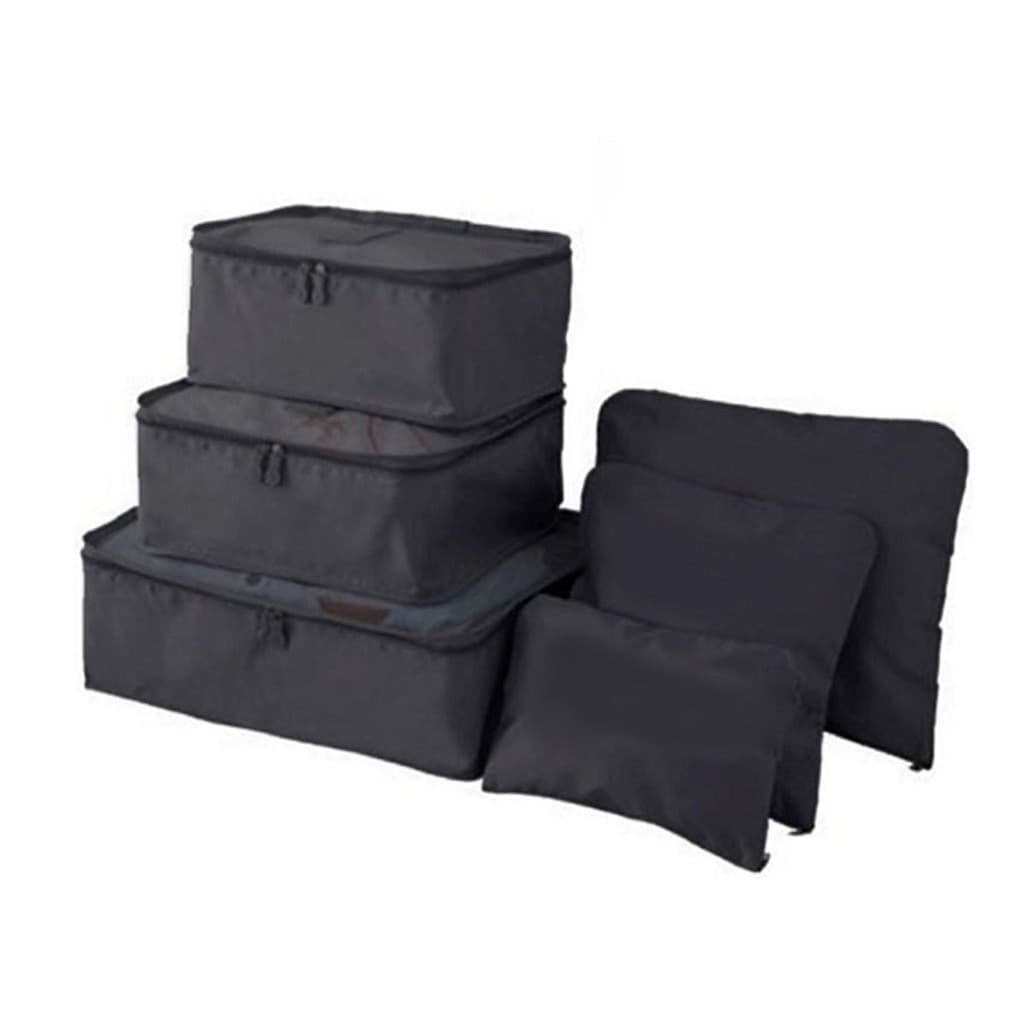 Organizador De Mala 6 Pçs Necessaire Viagem Bolsa Preto