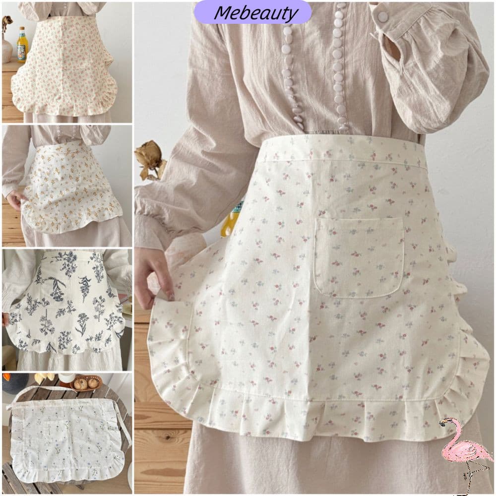 Avental De Meio Corpo MEBEAUTYBR , Renda Floral De Material De Algodão Estilo Coreano Antiincrustante Com Padrão