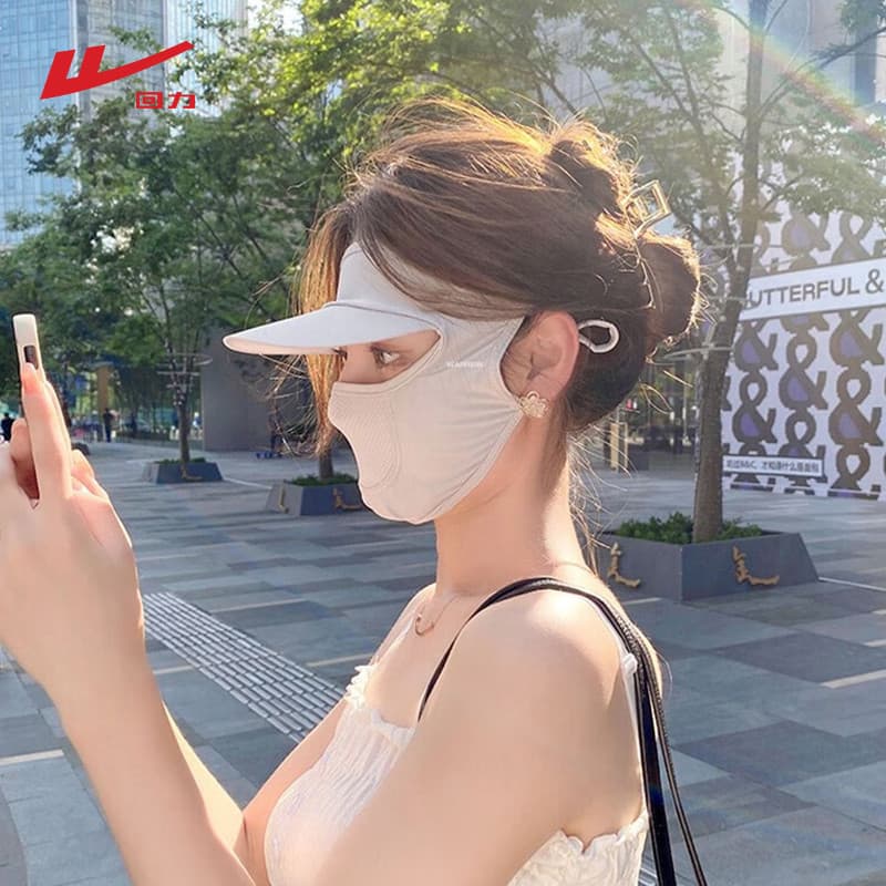 Puxar para trás máscara protetora solar feminino 2026 novo estilo chapéu de verão capa de uma peça rosto cheio pára-sol