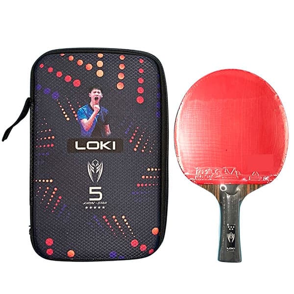 Raquete Ping Pong Loki K5 Com Capinha Tênis Mesa Iniciante