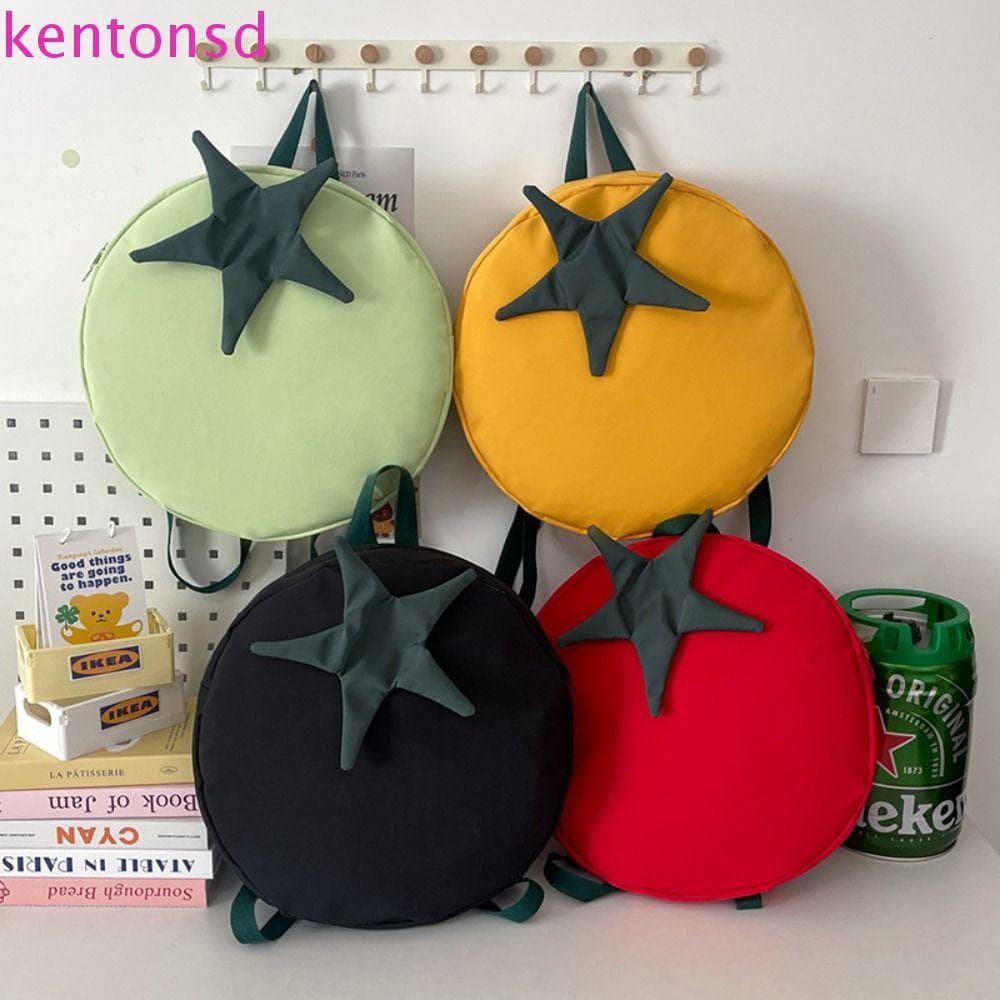 Mochila De Tomate KENTONSD , Casual Fofa De Grande Capacidade Escolar Leve E À Prova D'água Com Zíper Para Estudantes
