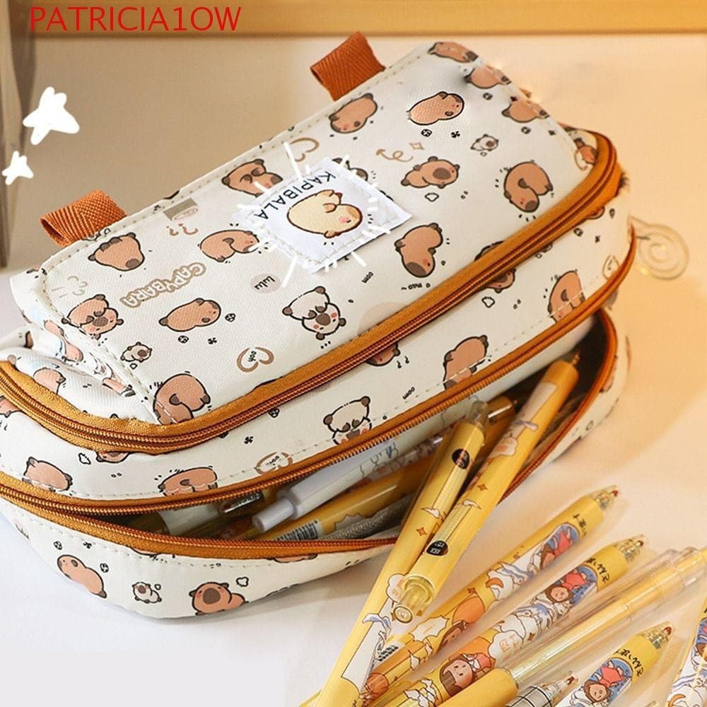 PATRICIA1OW Bolsa Para Lápis Capibara , Estojos Multicamadas De Papelaria Capivara , Grande Capacidade