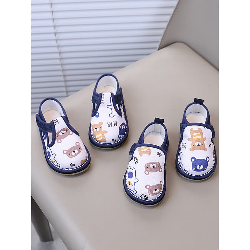 Desenhos animados crianças sapatos de pano feitos à mão Melaleuca sola velho pequim sapatos de pano do bebê 1-4 anos de