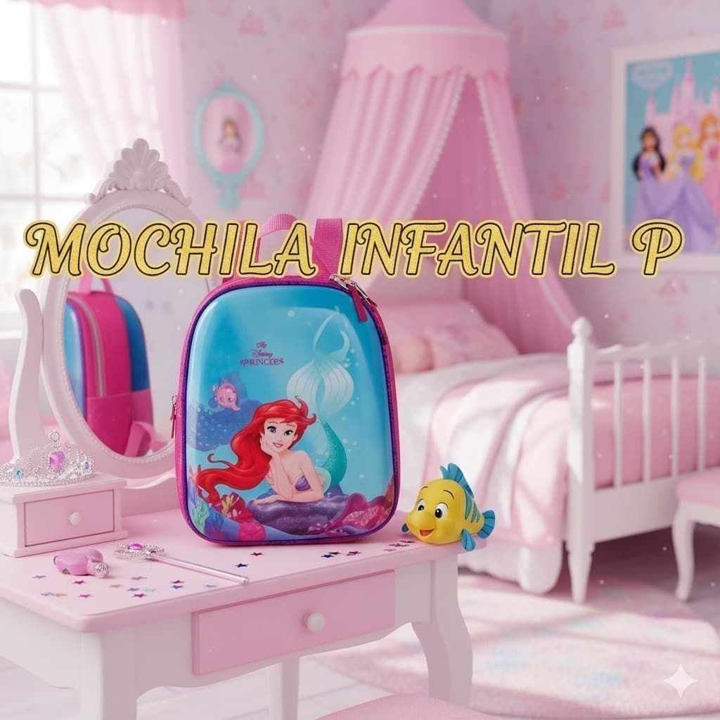 Mochila Infantil Princesas Tamanho P Leve Colorida Escolar Menina Passeio Creche Rodinhas