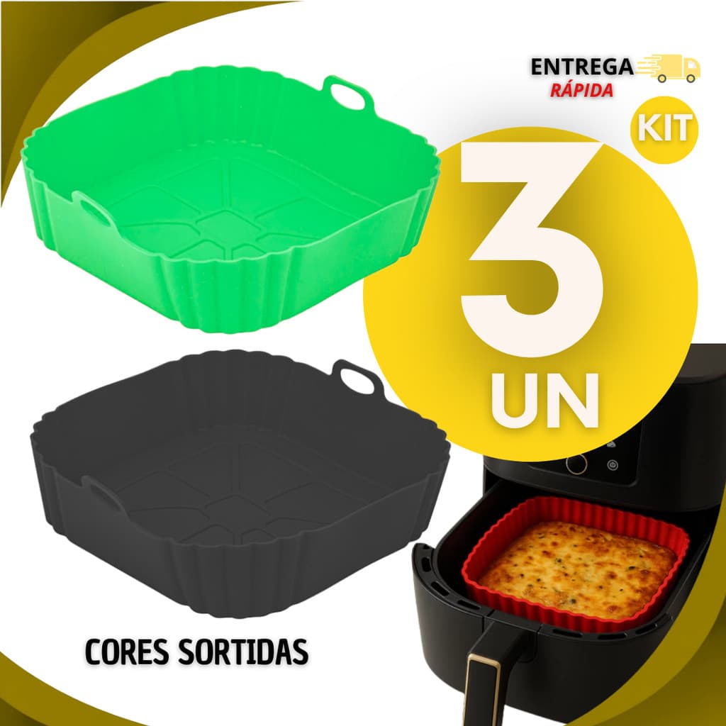 Forma Quadrada Fritadeira Air Fryer Silicone Assadeira Flexível Sortidas Utilidades