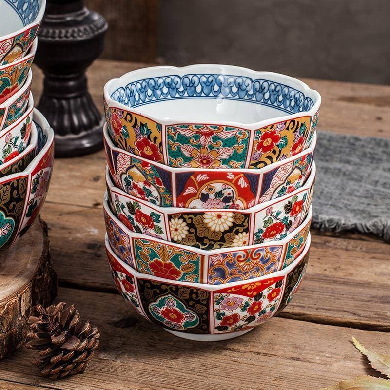 Yazhiware tigela de cerâmica japonesa, tigela lateral ondulada, tigela de vegetais, sobremesa, Ramen, doméstica r