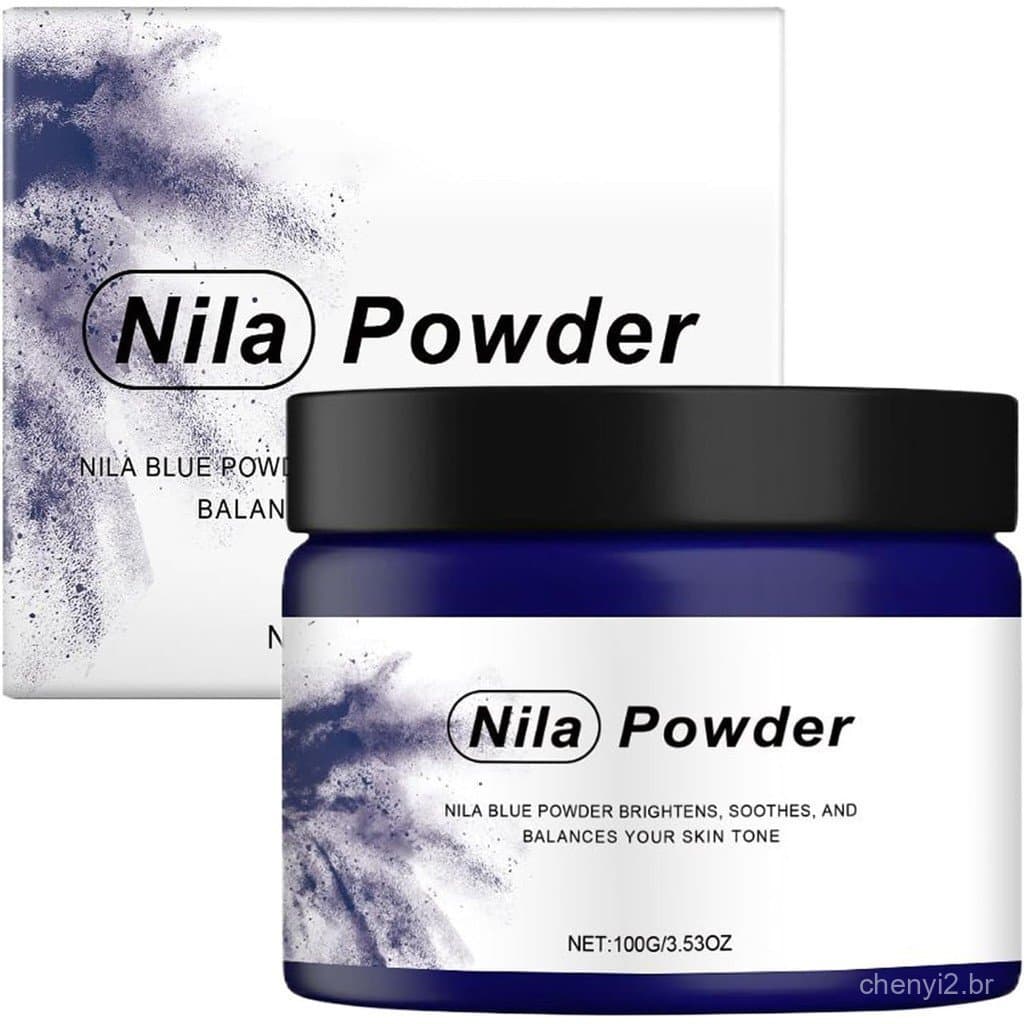 Pó Marroquino Nila Blue, máscara facial diária, minimizador de poros e iluminador de pele, fórmula de cuidado da pele, l