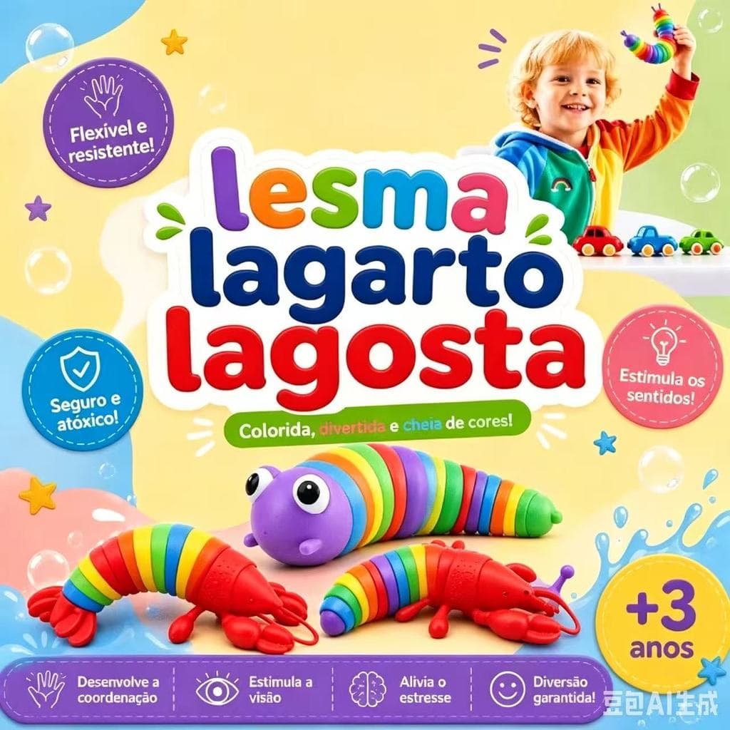 Brinquedo Lesma Caracol Lagarta De Minhocas Alivia o Estresse