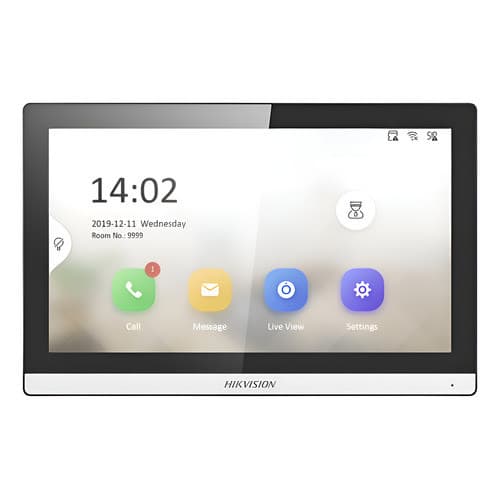 Tela Vídeo Porteiro Ip Hikvision Ds-kh6350-wte1 Wifi 7  Cinza-escuro 127/220v