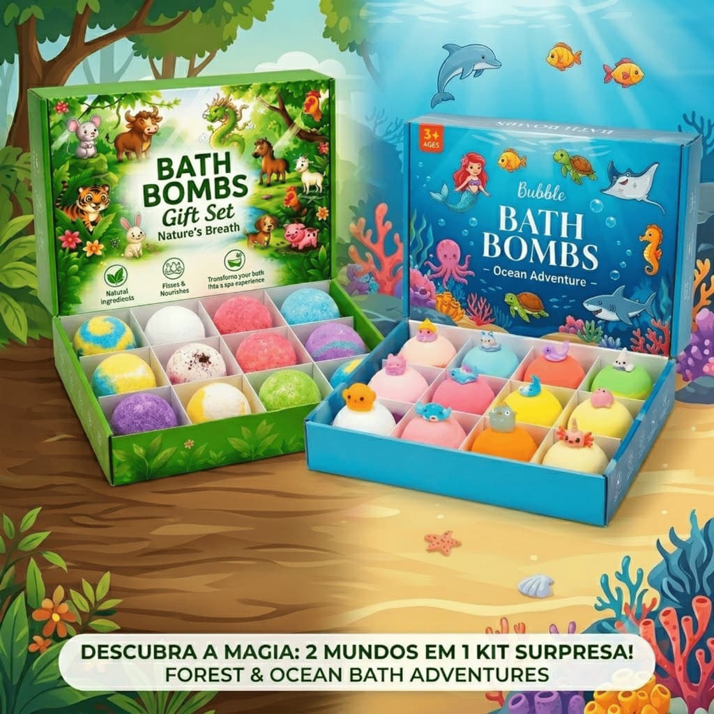 Kit 12 Bombas De Banho Infantil Efervescente Brinquedo Surpresa Para Crianças Esfera Colorida