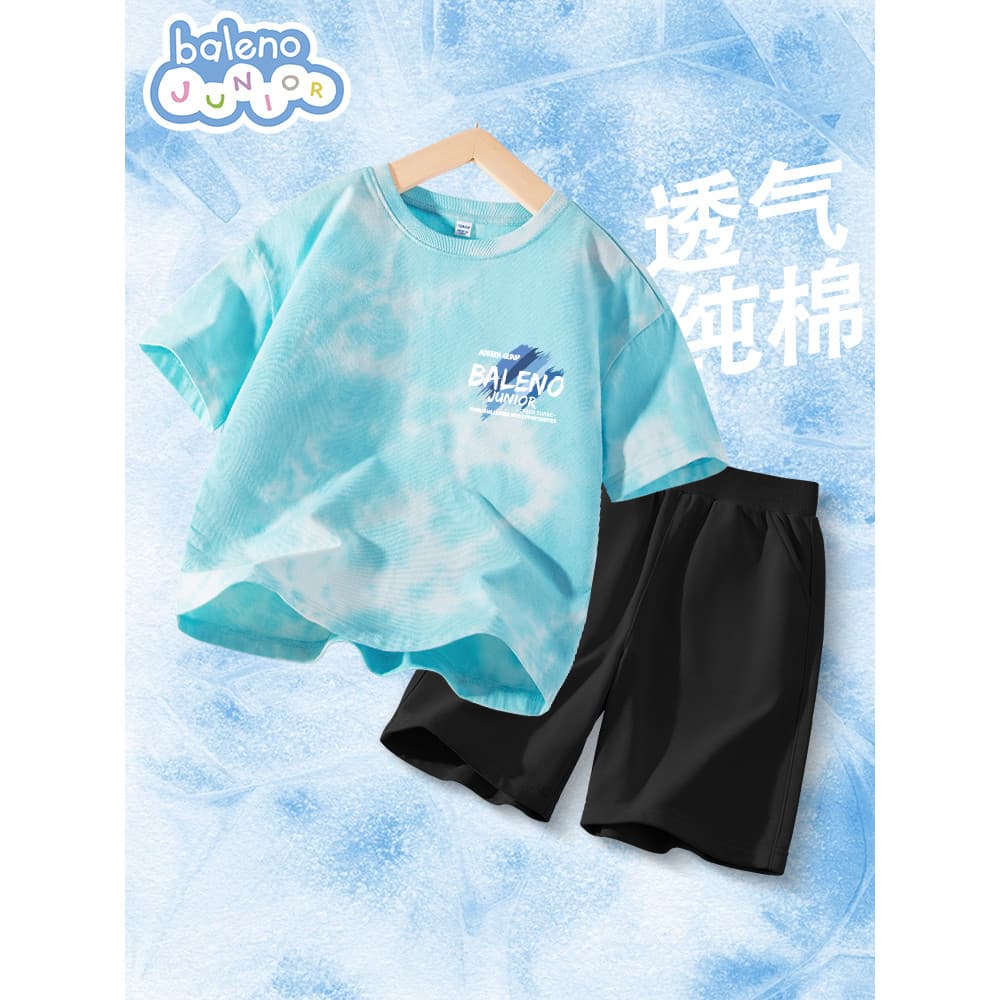 Benilo roupas infantis meninos terno esportivo crianças verão Tie-Dye camiseta de manga curta 2026 novo estilo grande me