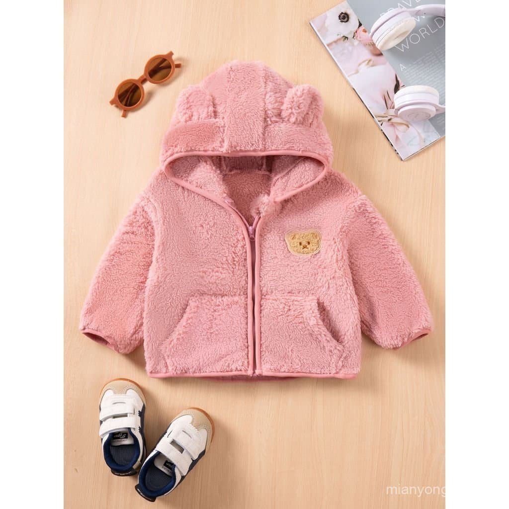 Cross-Border novo estilo outono inverno crianças jaqueta de lã meninos meninas cor sólida forro de lã quente exterior We