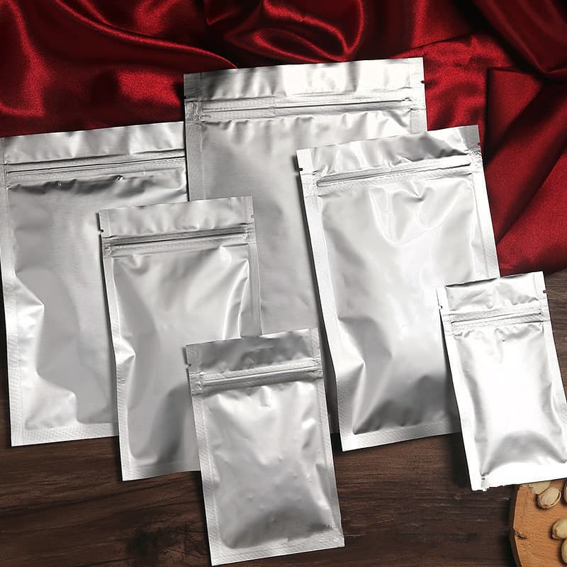 10 Peças Embalagem De Folha De Alumínio Ziplock Selador Lanches Pacote De Nozes Sacos De Armazenamento De Alimentos De C