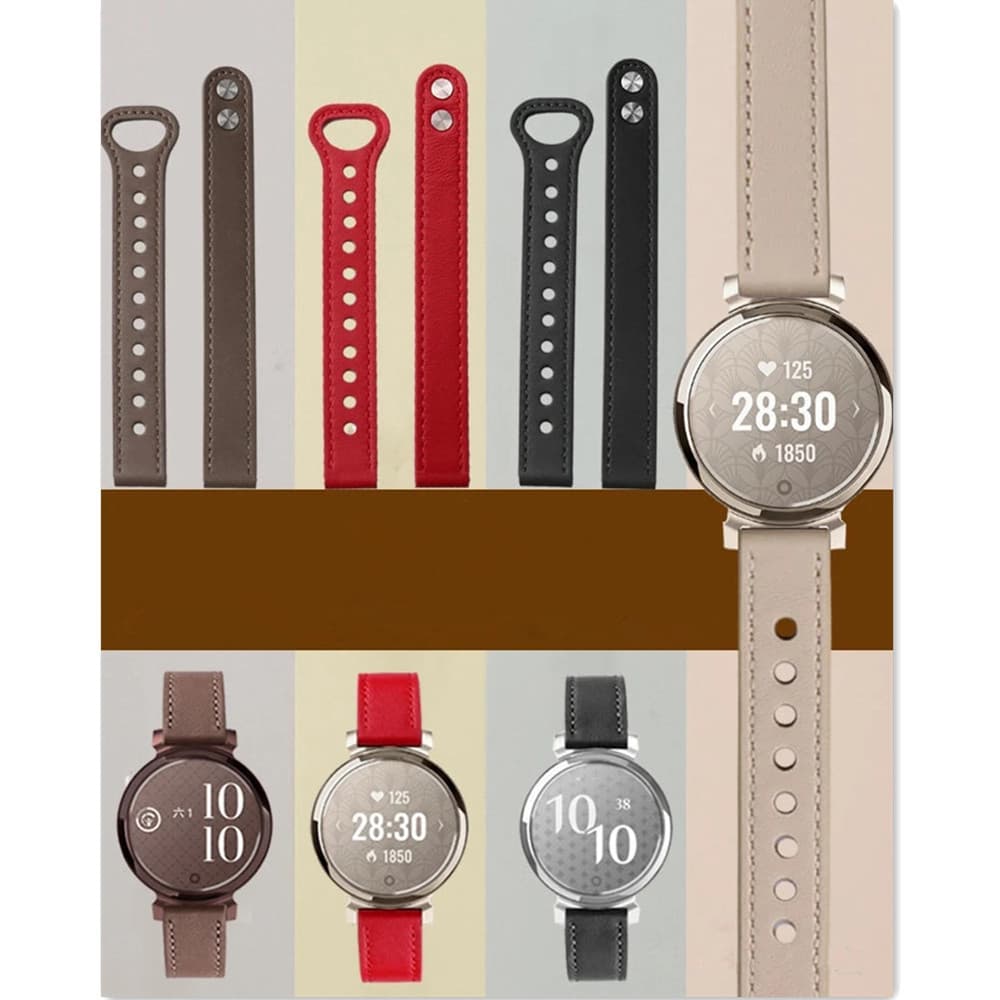 Pulseira De Relógio De 14 Mm Para Garmin Lily 2 Sports Smart Band Watch Personalização De Couro Com Botão Duplo