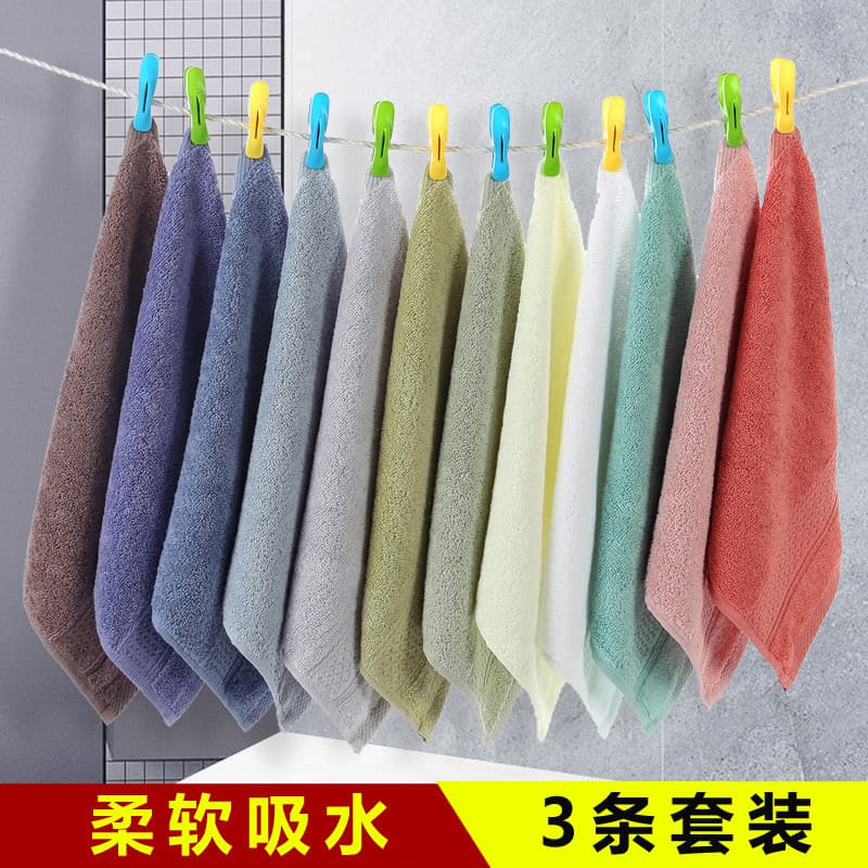 3 pacote de algodão puro grande toalha quadrada casa rosto lavagem pequena toalha macia absorvente quadrado lenço domést