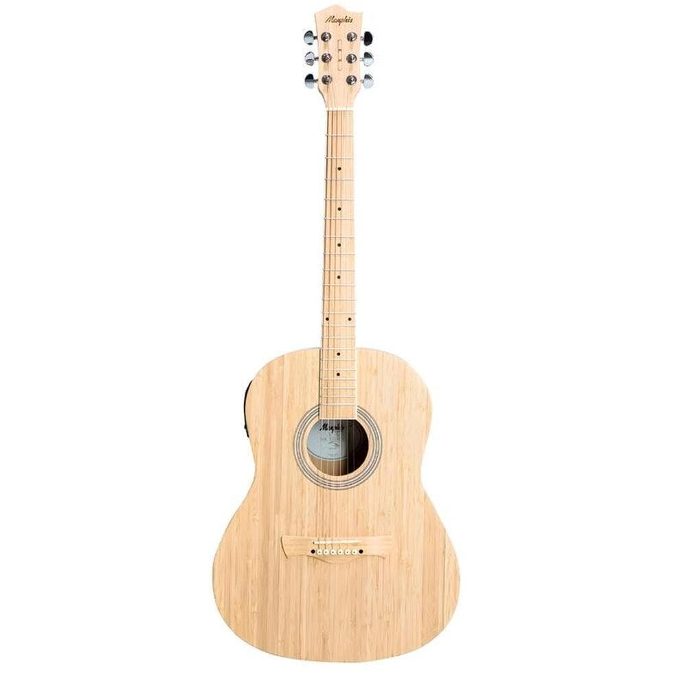 VIOLÃO MEMPHIS AÇO ALL SOLIDO BAMBU NATURAL FOSCO ELÉTRICO
