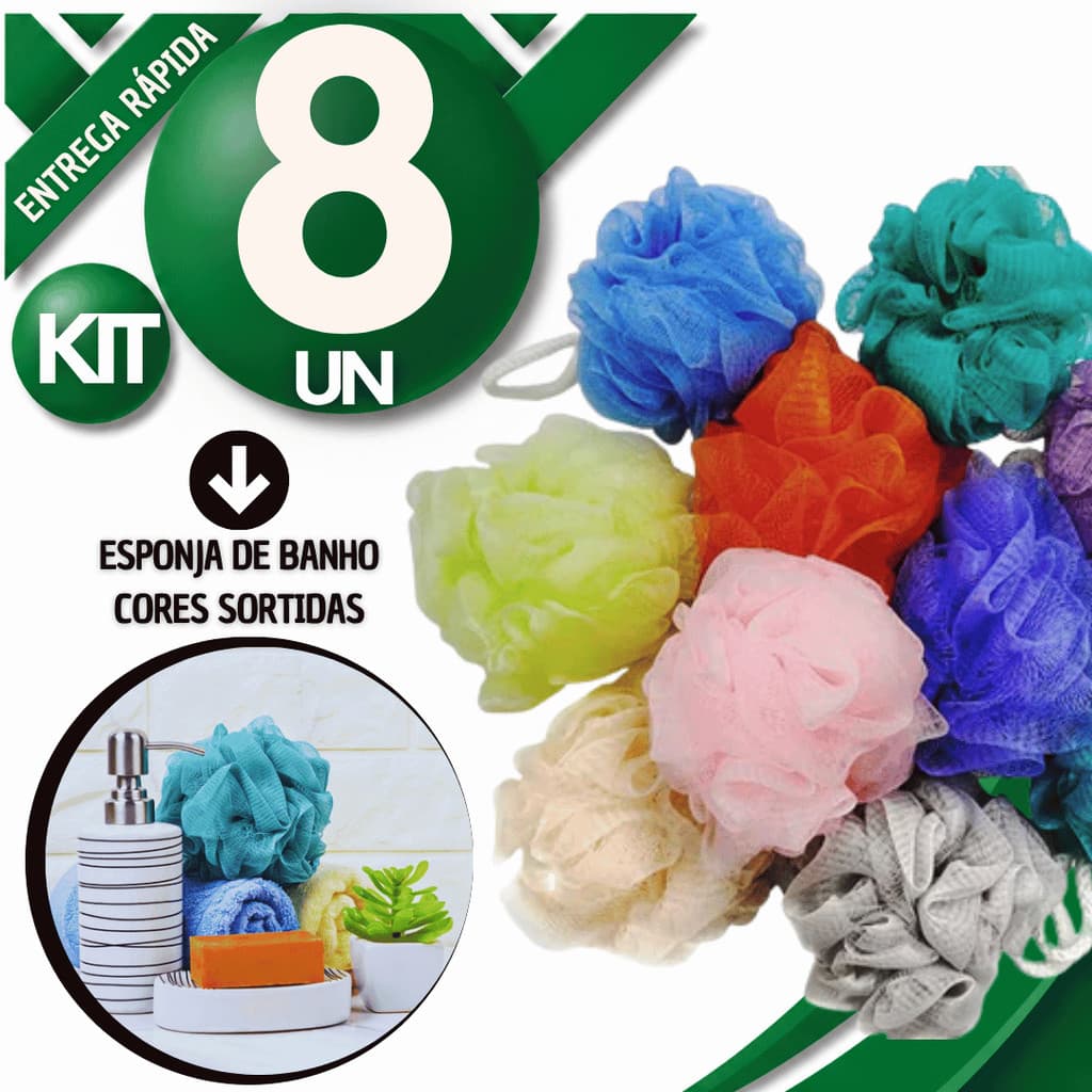 Combo Esponjas Banhos Esfoliantes Bucha para Banho de Nylon Cores Sortidas Qualidade Garantida