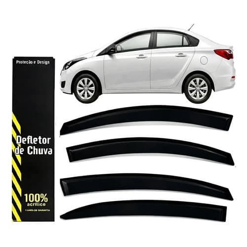 Super Defletor Calha Chuva Hb20 Sedan 2013/2019 4p Jogo Luxo