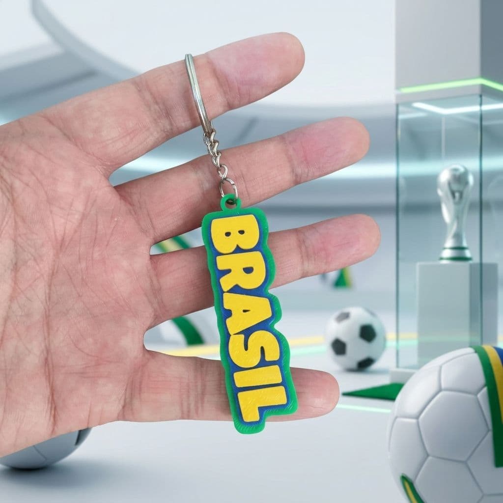 Chaveiro do Brasil Verde Amarelo Azul – Presente para Torcedores e Patriotas Torneio Mundial Copa