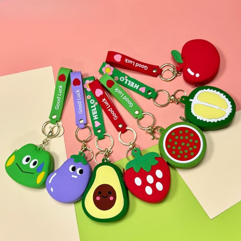 Porta-Moedas De Frutas De Silicone Chaveiro Bonito Carteira Cartão Bolsa Presente Para Crianças