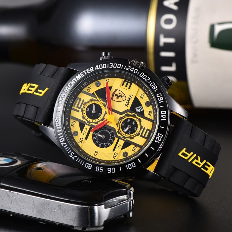 FERRARI Relógio de Pulso Masculino Relógio de Quartzo de Seis Mãos Multi-Função Cronógrafo Relógio Top Marca Moda Série