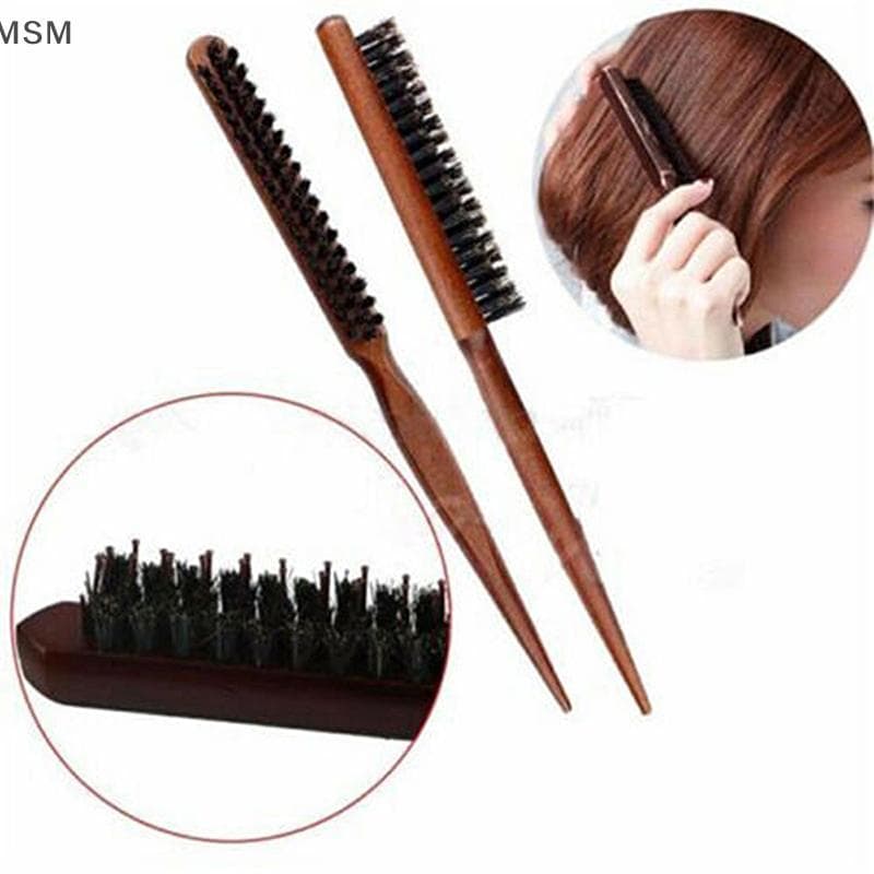 [MSM] Escovas De Cabelo Profissionais Para Salão De Beleza , Cerdas De Javali , Madeira Fina , Extensão De Escova , Ferr