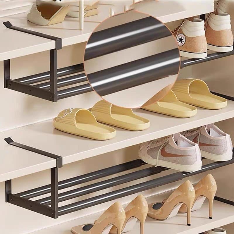 Cesto para sapatos, prateleira retrátil para armazenamento doméstico, prateleira em camadas para sapatos, suporte para s