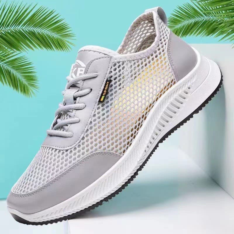 Sapatos masculinos de verão respirável sapatos de malha fina sola macia estudante tênis de corrida malha Casual confortá