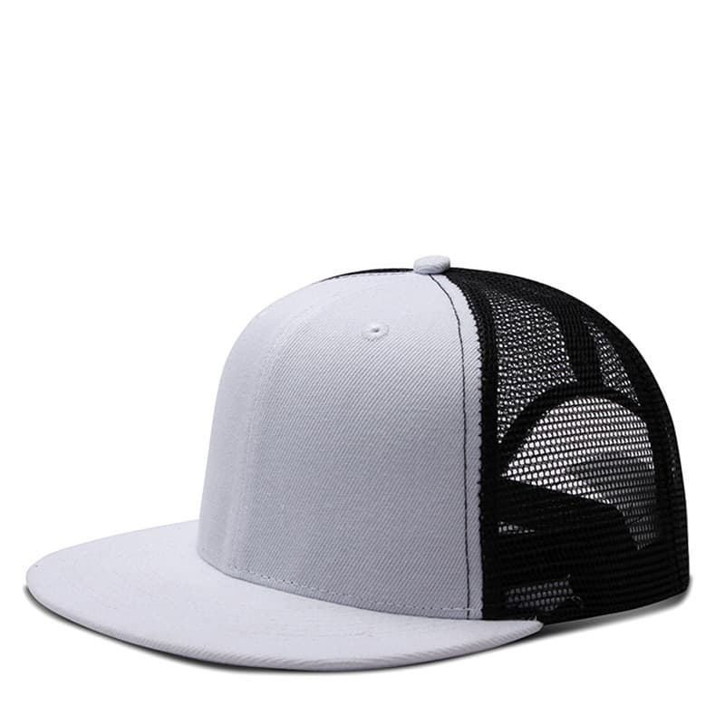 Malha respirável aba plana Hip Hop chapéu masculino verão branco tamanho grande camuflagem oco grande circunferência da