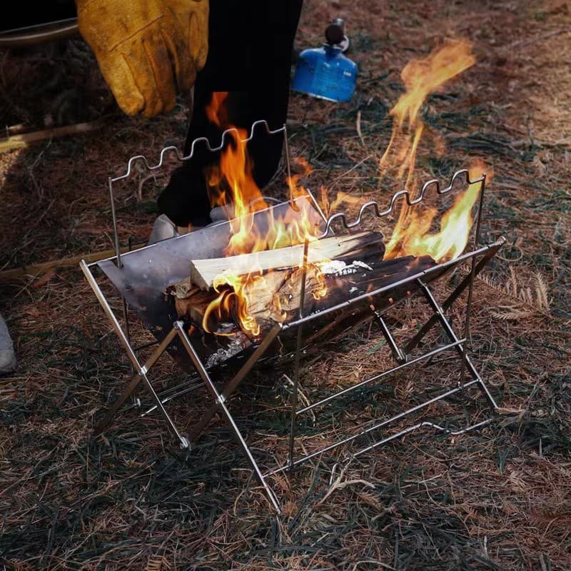 PSKOOK novo estilo dobrável churrasqueira pátio grill ao ar livre churrasco Rack transfronteiriço dobrável fácil armazen