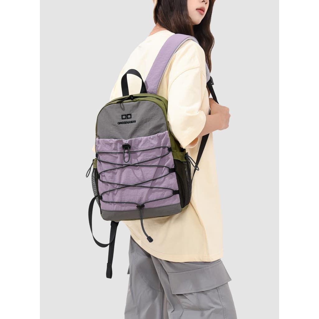 Contraste cor cruz corda esportes ao ar livre leve escalada mochila das mulheres dos homens lazer caminhadas mochila sac