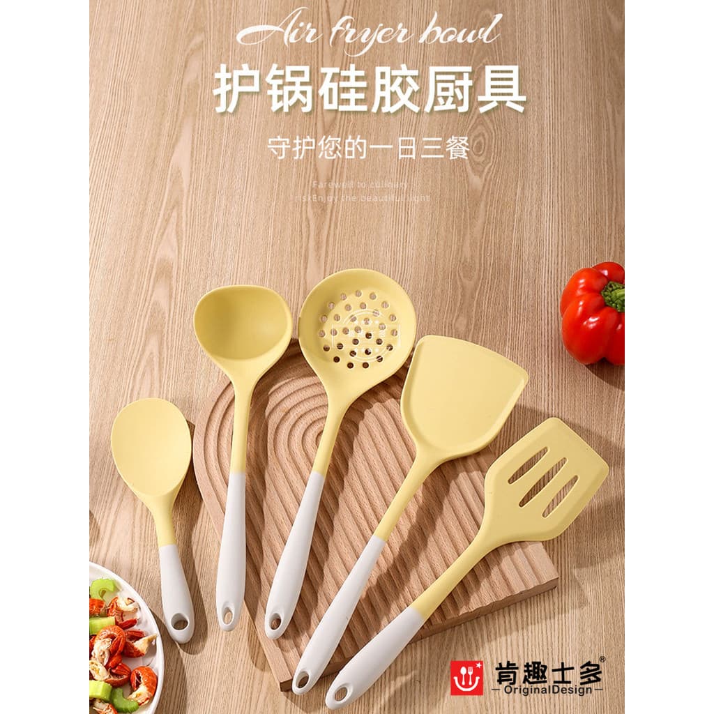 Kenqu Shiduo espátula de Silicone de duas cores, espátula especial de cozinha, antiaderente, conjunto de espátula de coz
