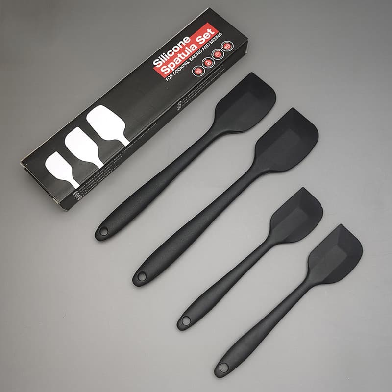 Exportar produtos Niu!Espátula de Silicone conjunto de 4 peças preto bolo creme espátula massa mexendo faca ferramentas