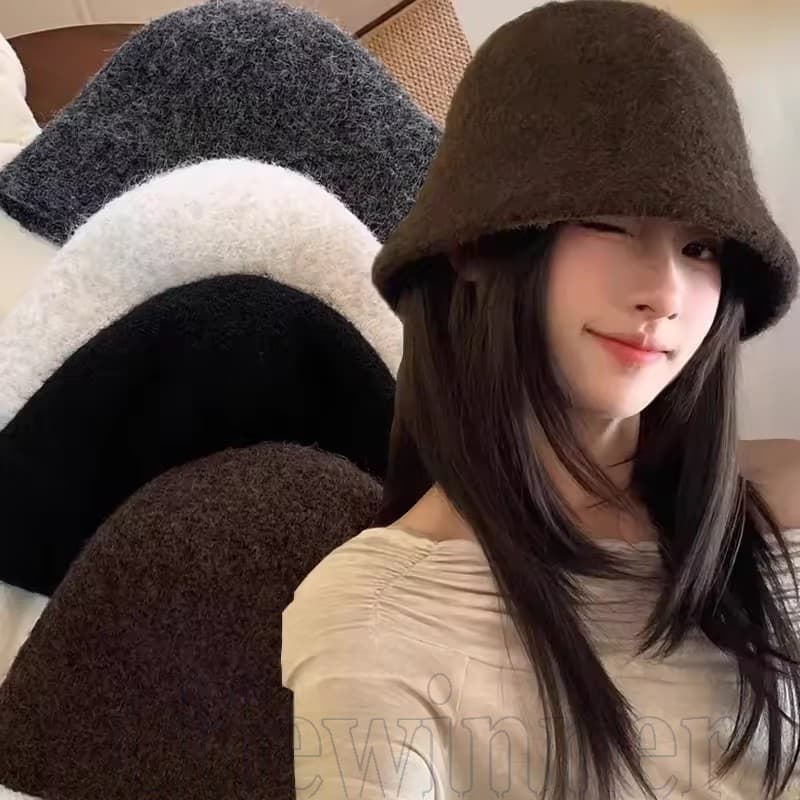 Chapéu De Pescador Quente Grosso Outono Inverno – Macio , À Prova De Vento , Elástico Gorro Fashion Estilo Britânico Par