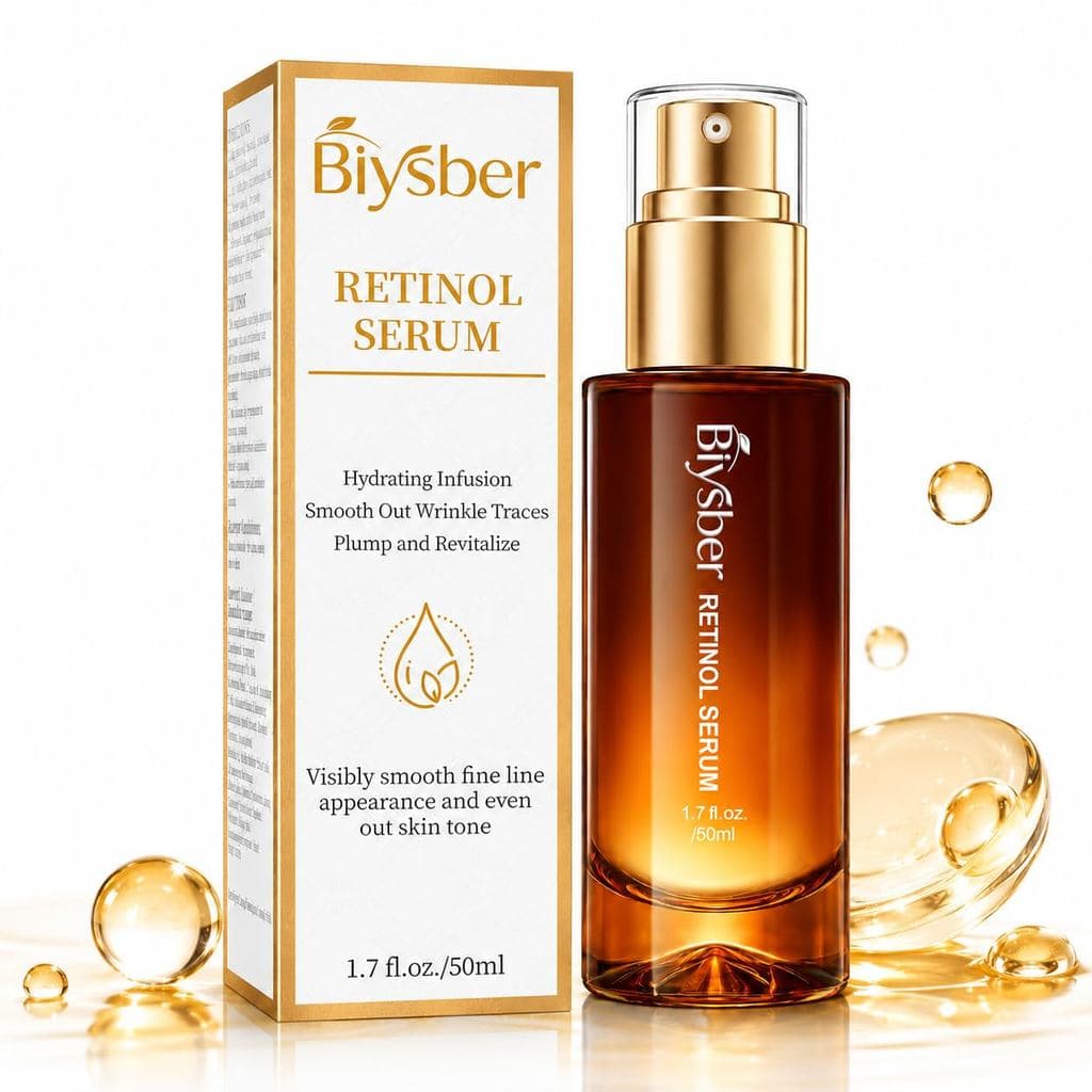 Sérum de Retinol e Colágeno para o Rosto: Sérum Peptídico Anti-Idade e Anti-Rugas - Cuidado Facial Firmador para Dia/Noi